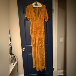 Haute Monde Mustard Lace Dress